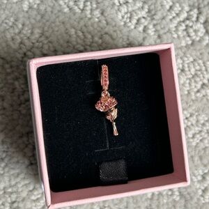 Pandora Rose Gold Rose pendant with CZ